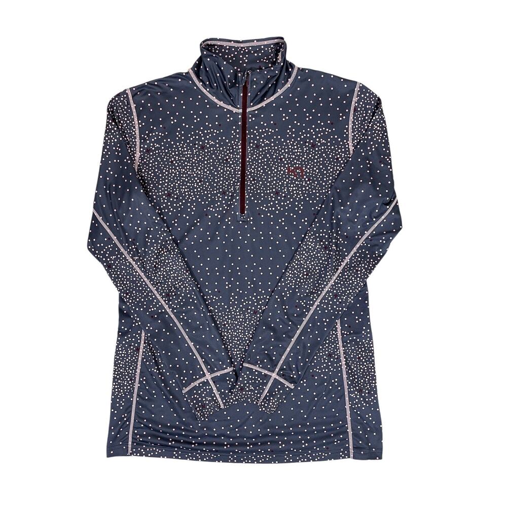 Kari Traa Meteor Half Zip Long Sleeve Base Layer Polka Dot Gray XL Athleisure